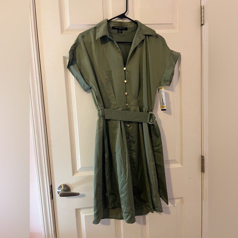 French connection Olive Green Dress Size Medium NWT